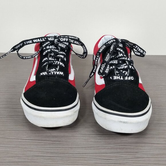 Vans Kids Logo Pop Old Skool Boy's Skate Shoes, Black/Red Little Kid Size 3 / 34 - Picture 2 of 12